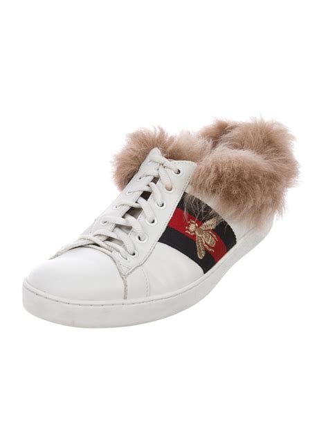 gucci sneakers zwart|Gucci fur sneakers women's.